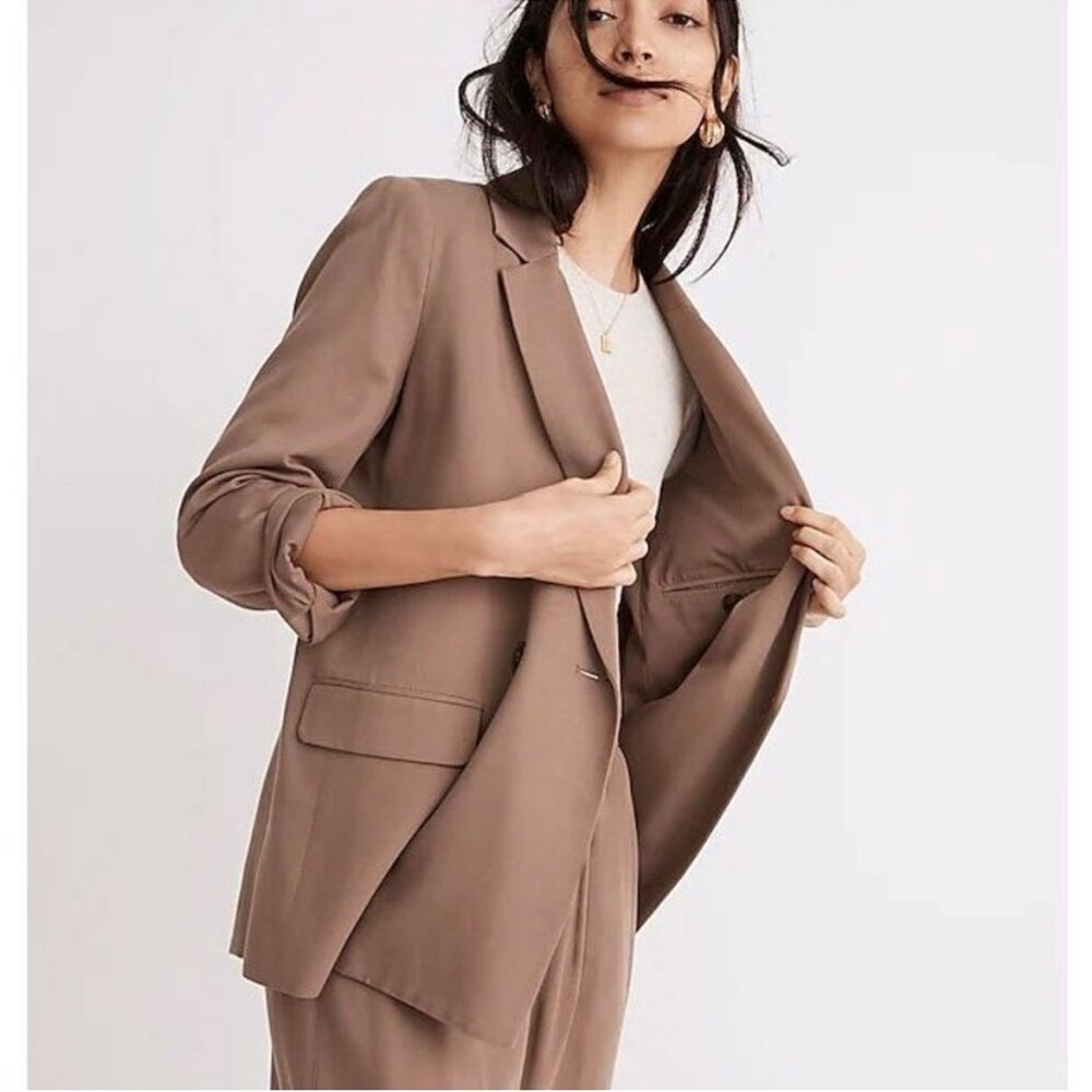 Madewell Drapeweave Caldwell Double-Breasted Blazer Coat Womens XXL Castle Rock